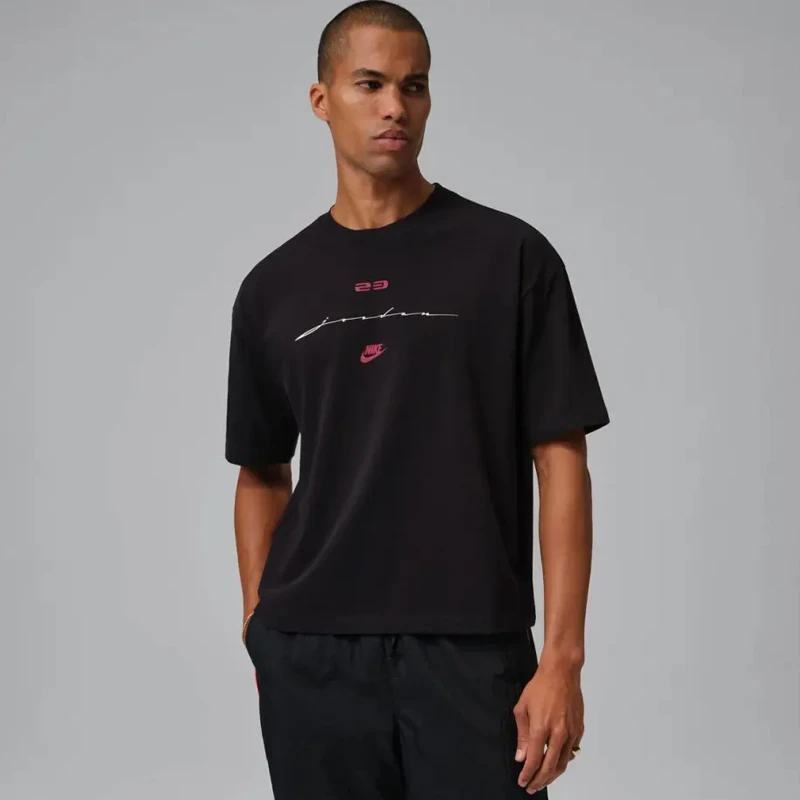 careerring301【ブラック】 Мъжка Тениска Nike M J FLT SCRIPT BOXY SS CREW - IF3014-010